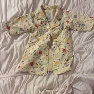 GAP Kids Cream Floral Button Down Shirt